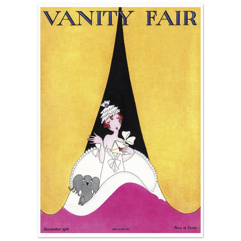 Vanity Fair vintage illustration cover by Anne Harriet Fish. Love letters.
