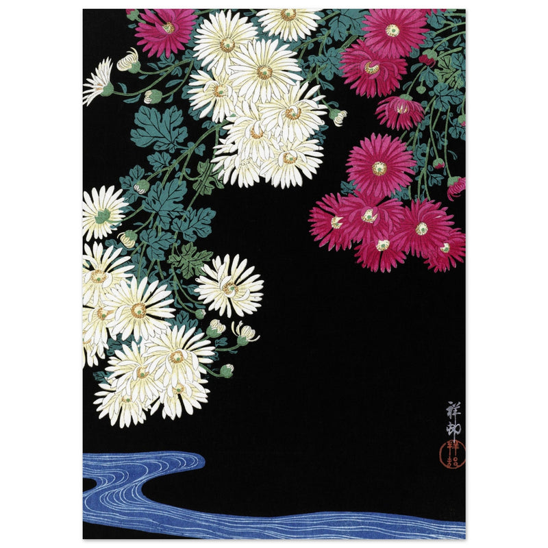 Chrysanthemums and Running Water by Ohara Koson,