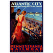 Atlantic City vintage travel poster. Pennsylvania Railroad print