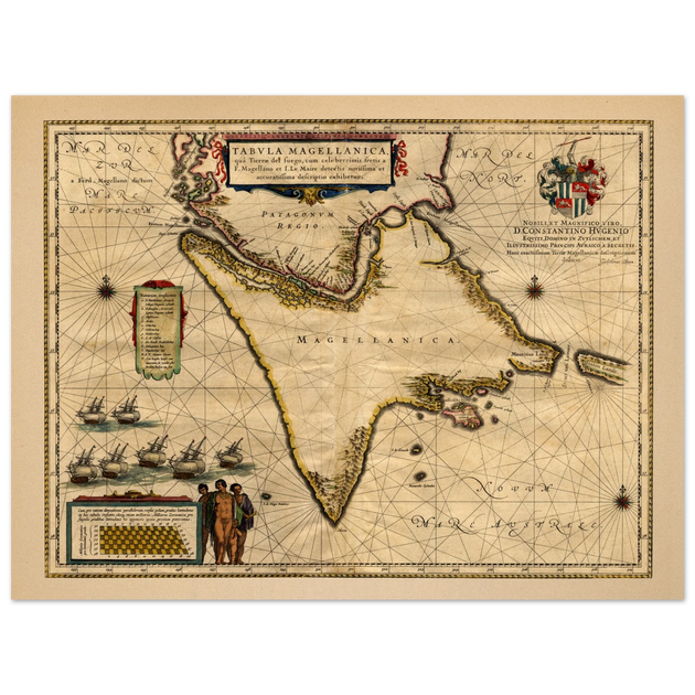 A Chart of Magellan by the Route of Tierra del Fuego by Willem Janszoon Blaeu