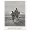 Gustave Dore The Bible engraving print . The flight into Egypt illustration .