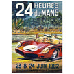 Le Mans 24 hours sports car race vintage print  1962. poster by Belegond.