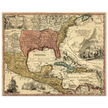 Ancient map of North America. Regni Mexicani seu Novae Hispaniae, Ludovicianae, N. Angliae, Carolinae, Virginae et Pennsylvaniae by Johann Baptist Homann