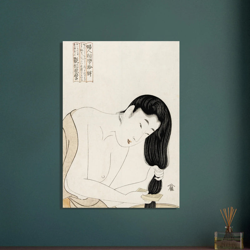Washing hair by Kitagawa Utamaro,