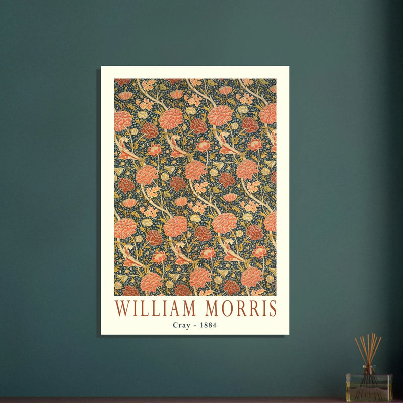 William Morris Cray 1884. Vintage printed cotton  art print.