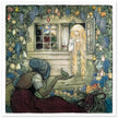 John Bauer vintage illustration print . From the fairy tale The Magician's Cape.