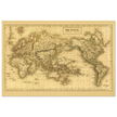 Ancient map of the world. The world on Mercator projection