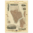 Vintage New York City map. Antique city plan of the city of New York.