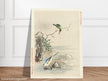 Kingfisher looking at bird near water by Kano Tsunenobu, 1893 .