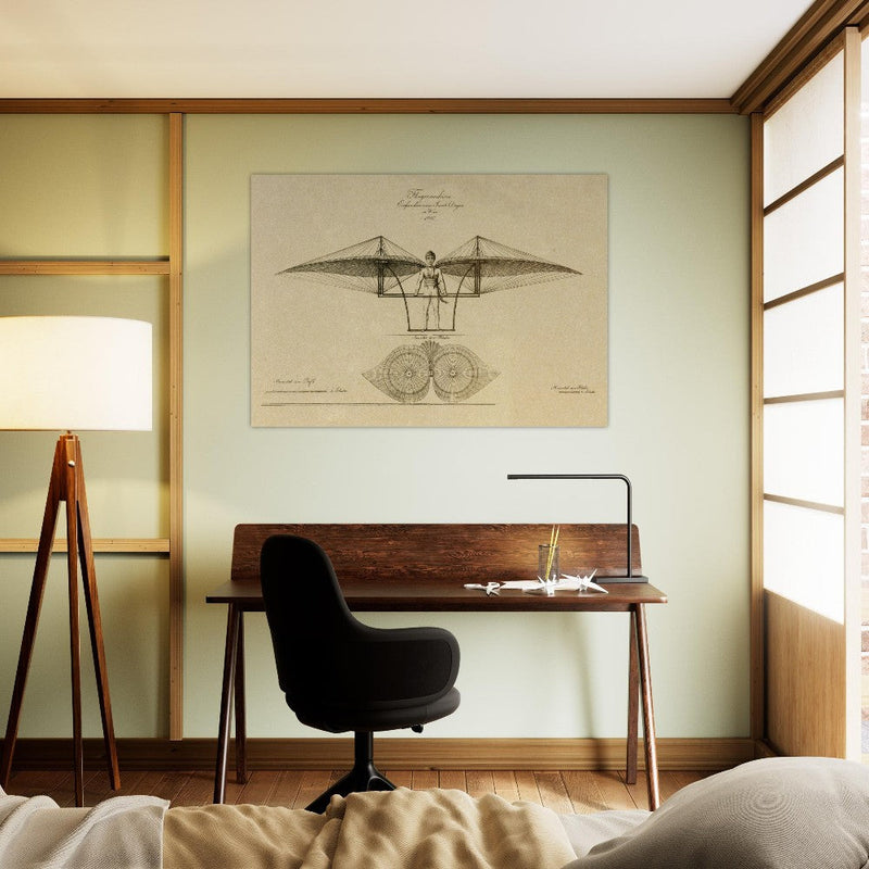 Flight machine invented by Jacob Degen in  1807 also called Degen ornithopter.