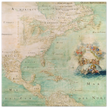 Ancient map of North America poster reproduction of 1681. Carte de l'Amérique Septentrionale et Partie Meridionale by Jean-Baptiste Louis Franquelin