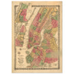 1886 New York City vintage map by G. W & C.B Colton. Antique maps