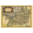 Ancient map of Prussia by Abraham Ortelius. Historic vintage map of 1570.
