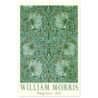 William Morris Pimpernel 1876. Green leaves and flowers wintage wallpaper art print.