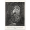 Gustave Dore The Bible engraving print . Jesus at the house of Martha and Mary .