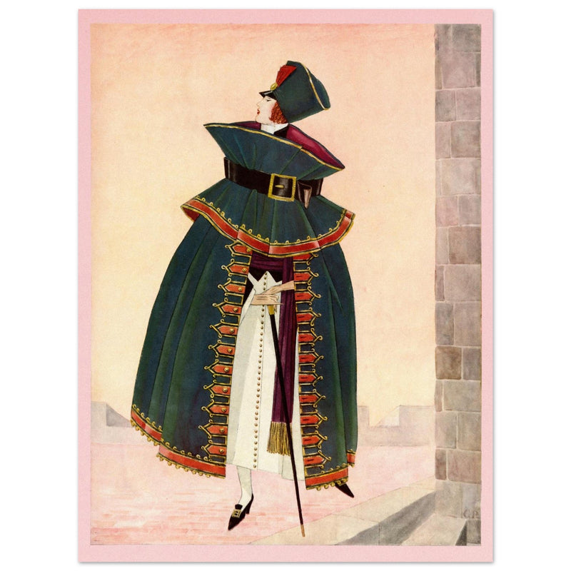 George Wolfe Plank vintage illustration of fashion magazine cover .