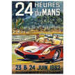 Le Mans 24 hours sports car race vintage print  1962. poster by Belegond.