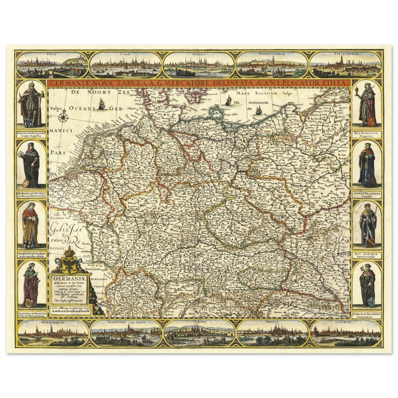 Germaniae nova tabula. Holy Roman Empire by Claes Janszoon Visscher.