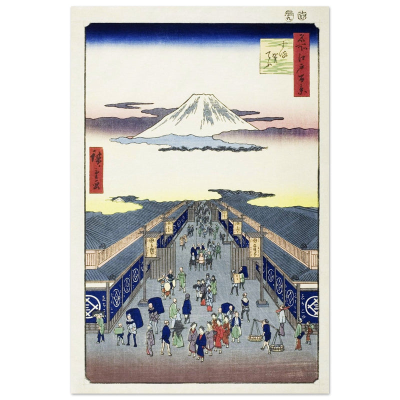 Surugacho, from the series “One Hundred Famous Views of Edo by Utagawa Hiroshige, japanese woodblock  artist
