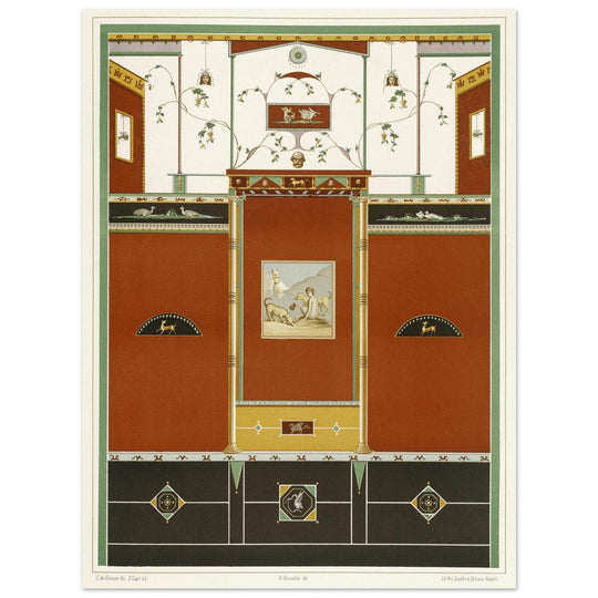 Architecture and mural paintings in Pompeii illustrated by G de Simone , project by Fausto and Felice Niccolini.