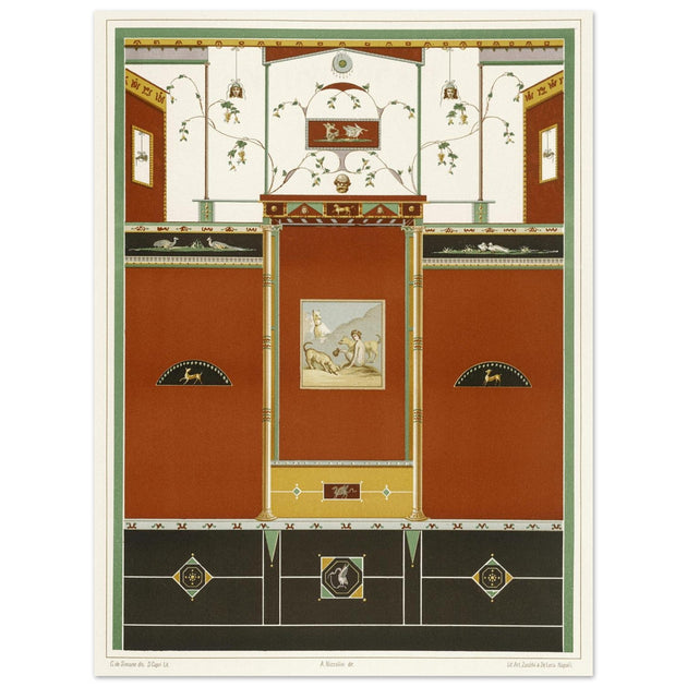Architecture and mural paintings in Pompeii illustrated by G de Simone , project by Fausto and Felice Niccolini.