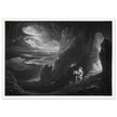 John Martin Paradise Lost vintage mezzoting engraving . Adam and Eve Driven Out of Paradise.