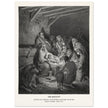 Gustave Dore The Bible engraving print . The Nativity illustration . The birth of Jesus Christ in Bethlehem