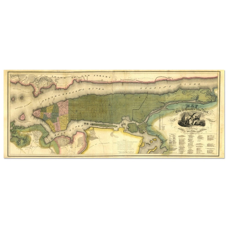 1829 New York City vintage map by David Hugh Burr.