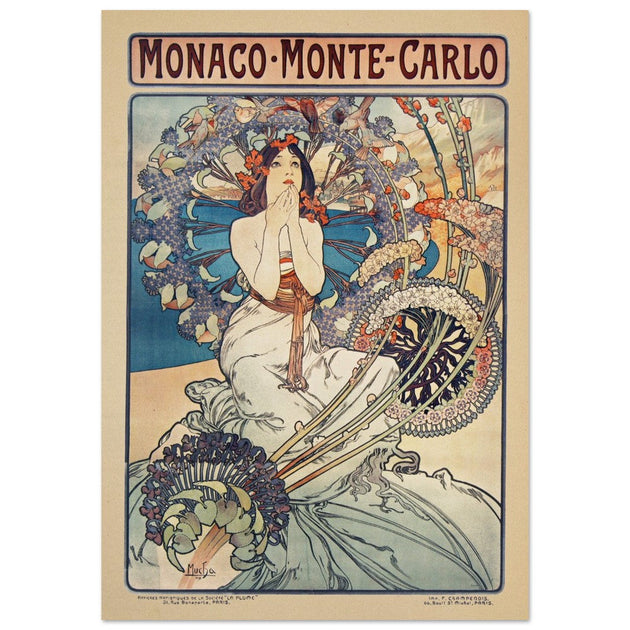 Art Nouveau Alphonse Mucha Monaco Monte Carlo.