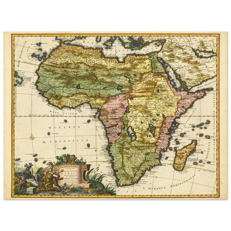 Ancient map of Africa by Carel Allard.