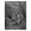 Gustave Dore Paradise Lost engraving . Archangel Rapahel with Adam and Eve in Eden.