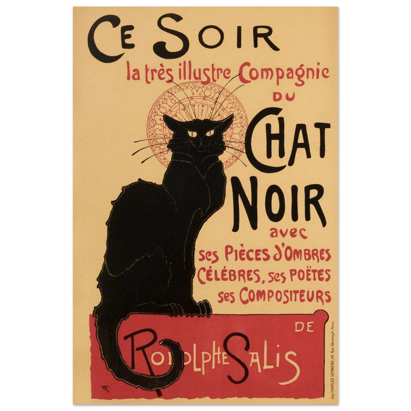 Le Chat Noir ( the Black Cat) Parisian cabaret advertising vintage poster .