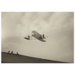 The Wright brothers glider in flight.