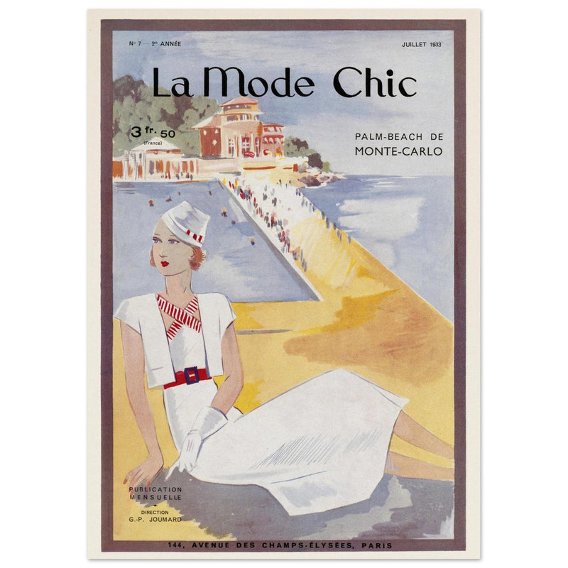 La Mode Chic old vintage fashion magazine cover from the 30s.
