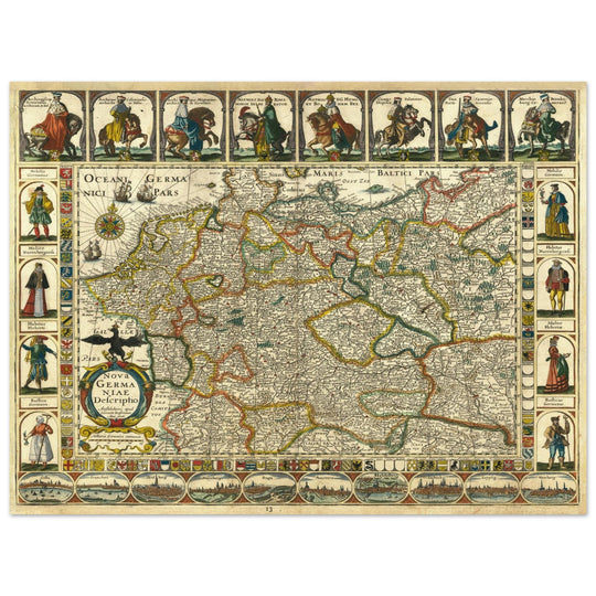 The Holy Roman Empire ancient map by Jan Jansson . Nova Germaniae Descriptio .