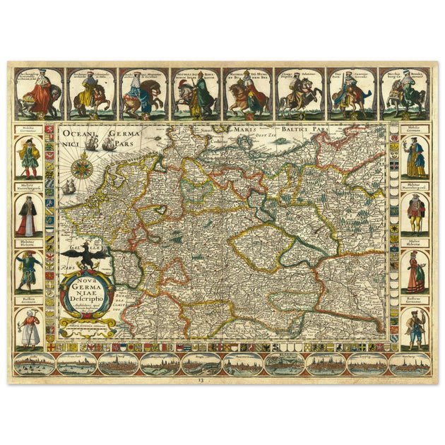 The Holy Roman Empire ancient map by Jan Jansson . Nova Germaniae Descriptio .
