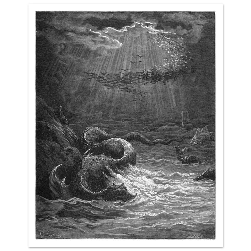 Gustave Dore Paradise Lost engraving . The moment of Creation.