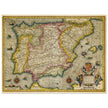 Ancient Spain and Portugal map. Iberian Peninsula cartography by Henricus Hondius.