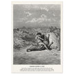 Gustave Dore The Bible engraving print . Samson slaying a lion illustration .