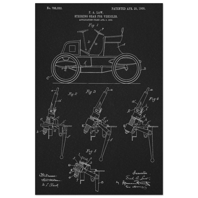 Steering Gear for vehicles patent illustration.
