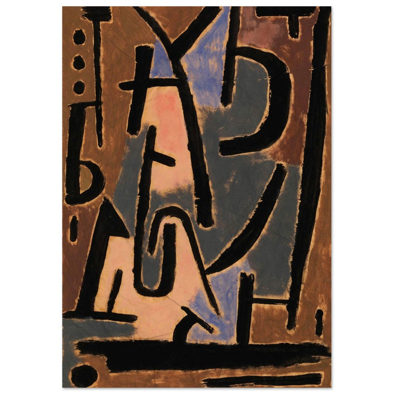 Paul Klee Bedrohliche Zeichen ( Threatening signs ). Abstract painting.  artwork. Wallart
