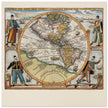 Ancient map of America of the XVI century by Theodor de Bry .