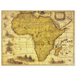 Africa ancient vintage map print reproduction. African continent cartography of 1680 by Hendrik Hondius