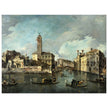 Antique painting of the Grand Canal at San Geremia, Venice Italy. Francesco Guardi.