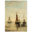 Hendrik Willem Mesdag Bluff-Bowed Scheveningen Boats at Anchor.