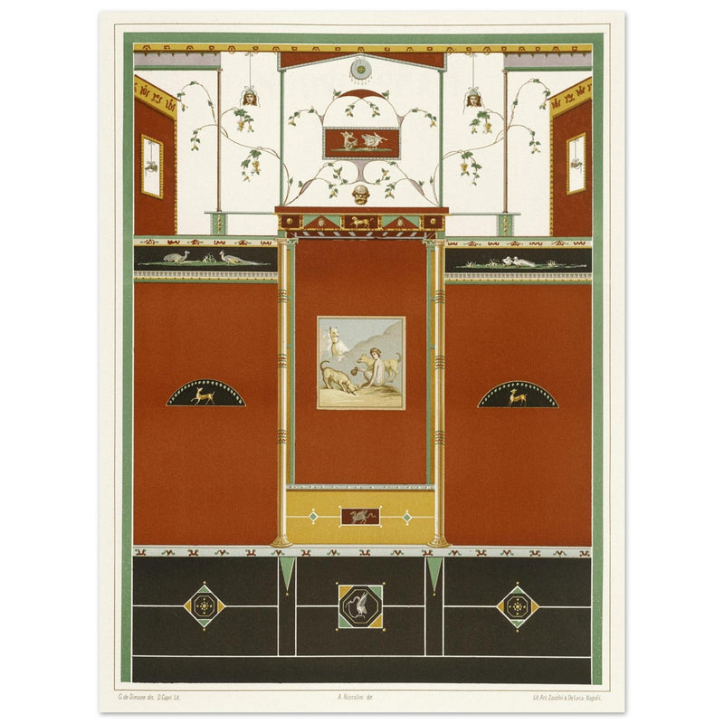 Architecture and mural paintings in Pompeii illustrated by G de Simone , project by Fausto and Felice Niccolini.