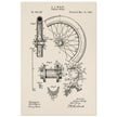 Vehicle whell patent illustration. Vintage drawing .