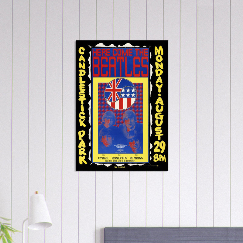 The Beatles concert poster reproduction. Final Concert at Candlestick Park in 1966.
