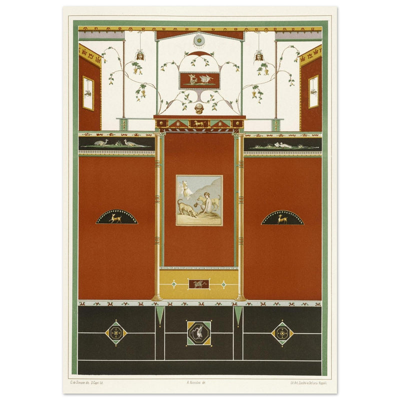 Architecture and mural paintings in Pompeii illustrated by G de Simone , project by Fausto and Felice Niccolini.