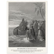 Gustave Dore The Bible engraving print . Jesus preaching at the sea of Galilee .